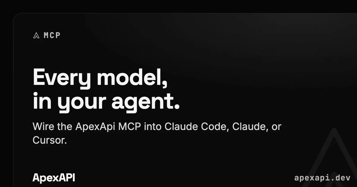 Add every model to Claude Code with the ApexApi MCP