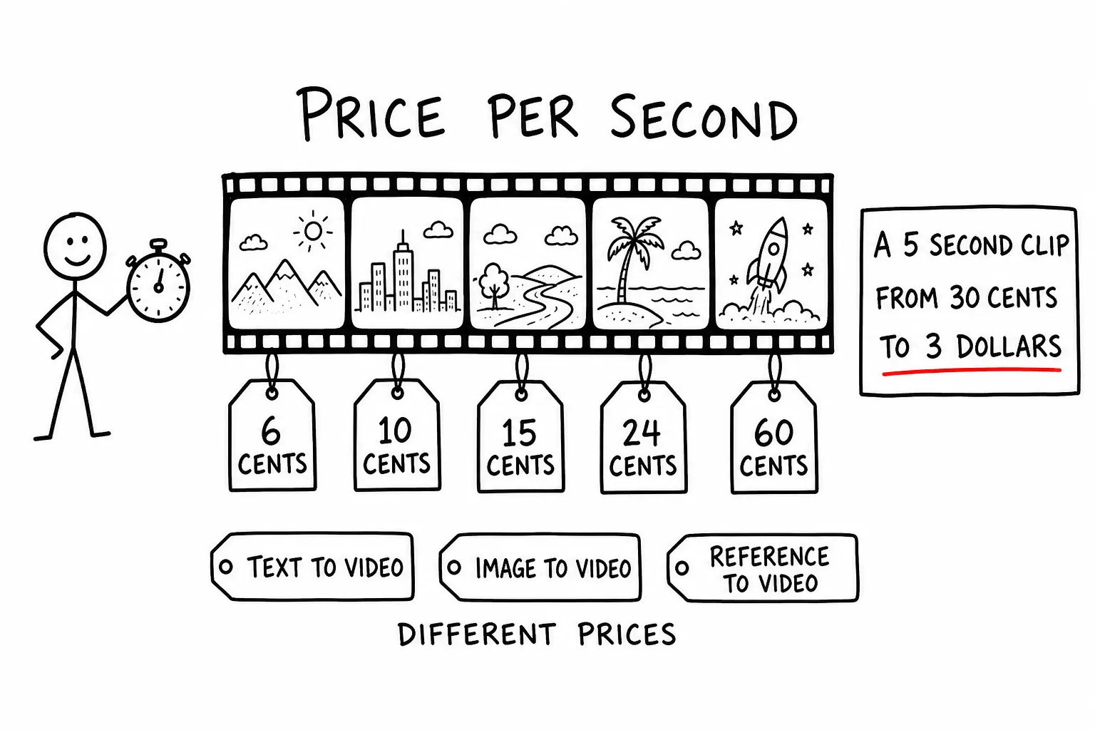 Video generation APIs compared by real cost per second