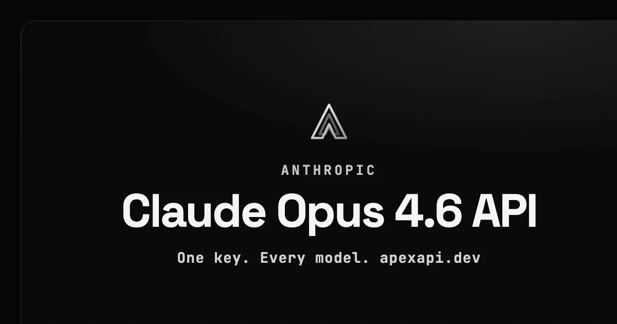 Claude Opus 4.6 API on ApexApi