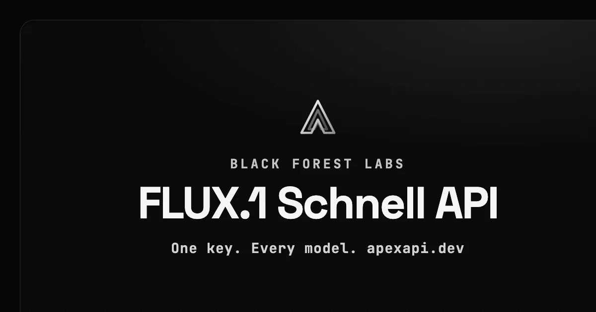 FLUX.1 Schnell API on ApexApi