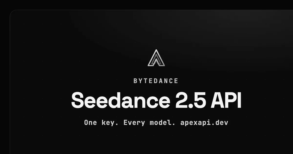 Seedance 2.5 API on ApexApi