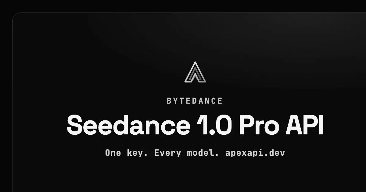 Seedance 1.0 Pro API on ApexApi
