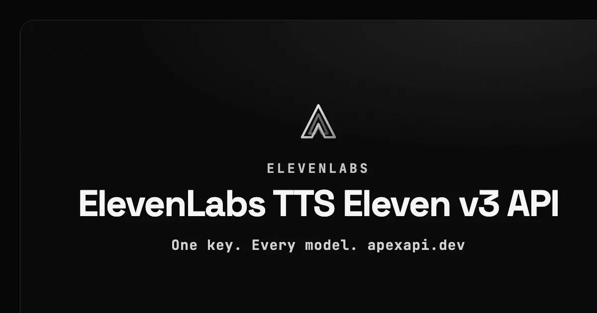 ElevenLabs TTS Eleven v3 API on ApexApi