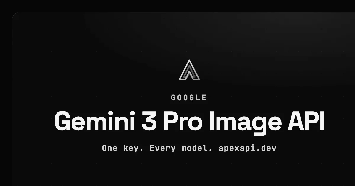Gemini 3 Pro Image API on ApexApi