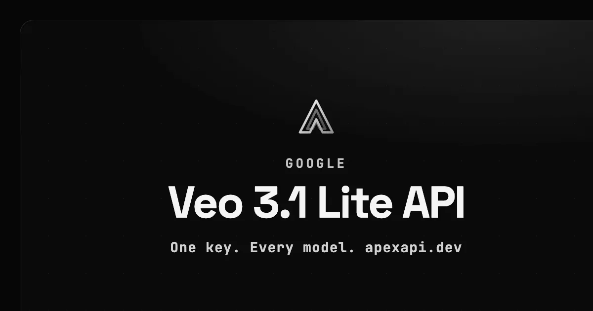 Veo 3.1 Lite API on ApexApi