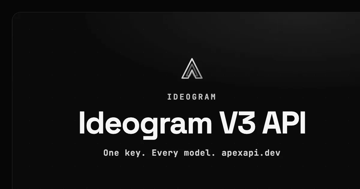 Ideogram V3 API on ApexApi