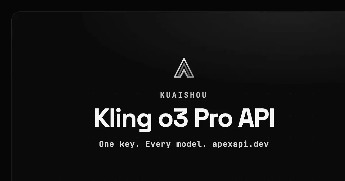 Kling o3 Pro API on ApexApi