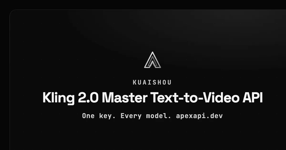 Kling 2.0 Master Text-to-Video API on ApexApi