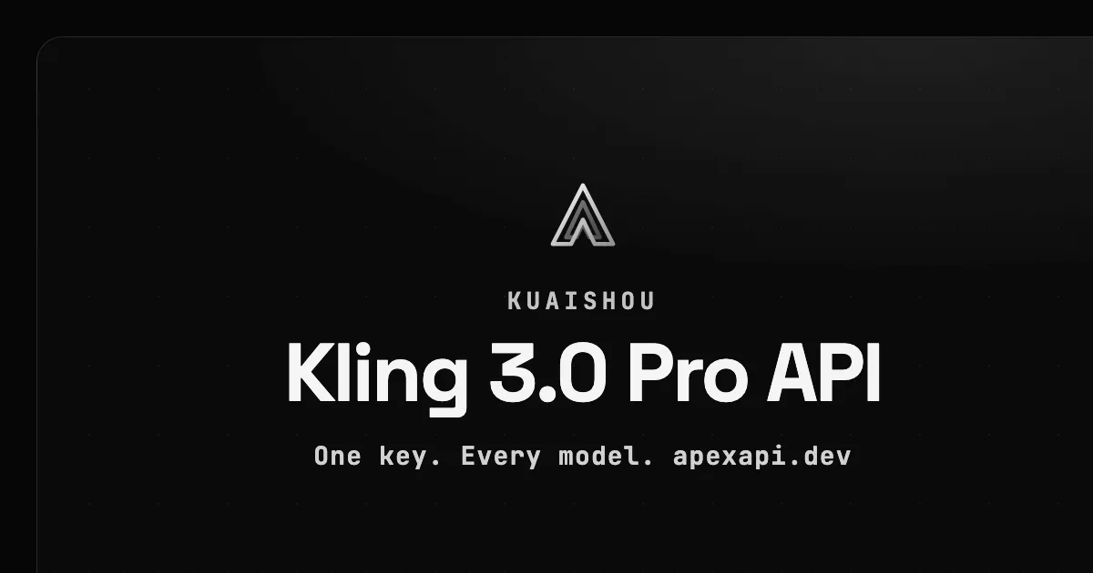 Kling 3.0 Pro API on ApexApi