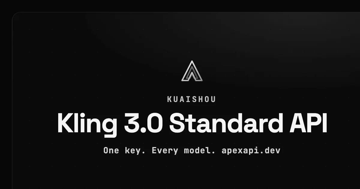 Kling 3.0 Standard API on ApexApi