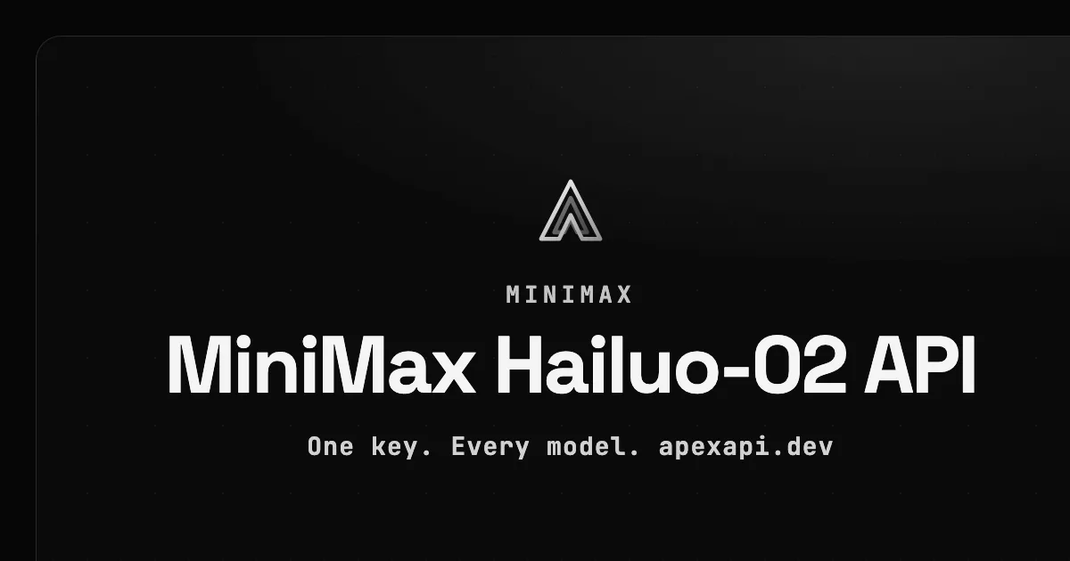 MiniMax Hailuo-02 API on ApexApi