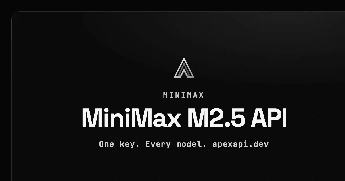 MiniMax M2.5 API on ApexApi