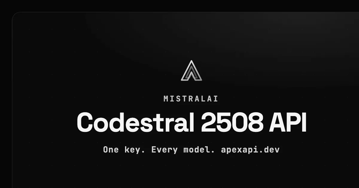 Codestral 2508 API on ApexApi