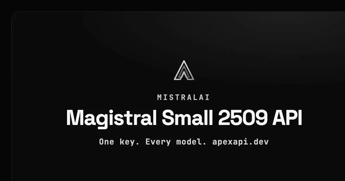 Magistral Small 2509 API on ApexApi