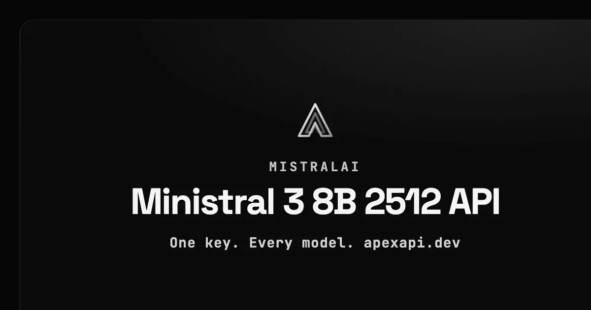 Ministral 3 8B 2512 API on ApexApi