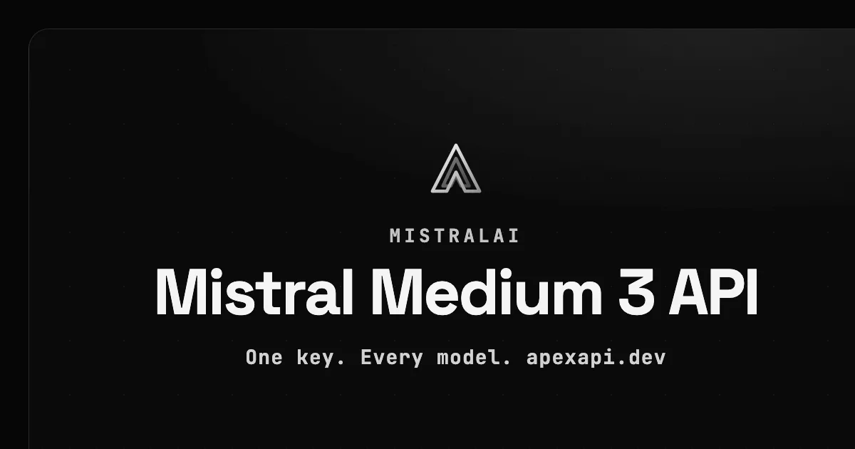 Mistral Medium 3 API on ApexApi