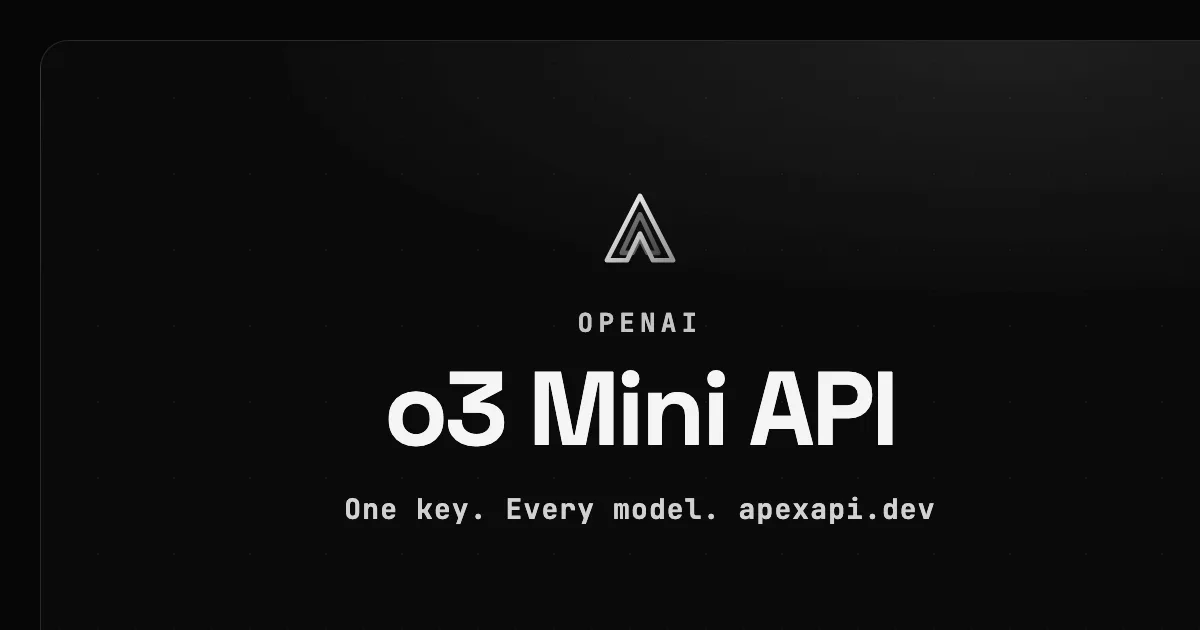 o3 Mini API on ApexApi
