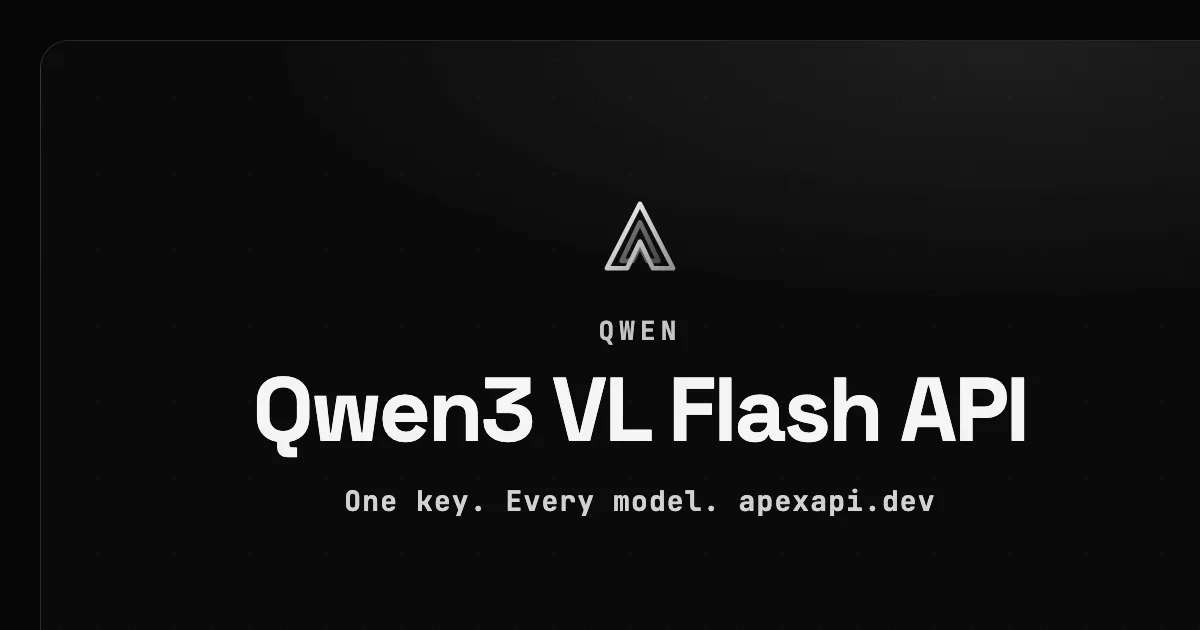Qwen3 VL Flash API on ApexApi