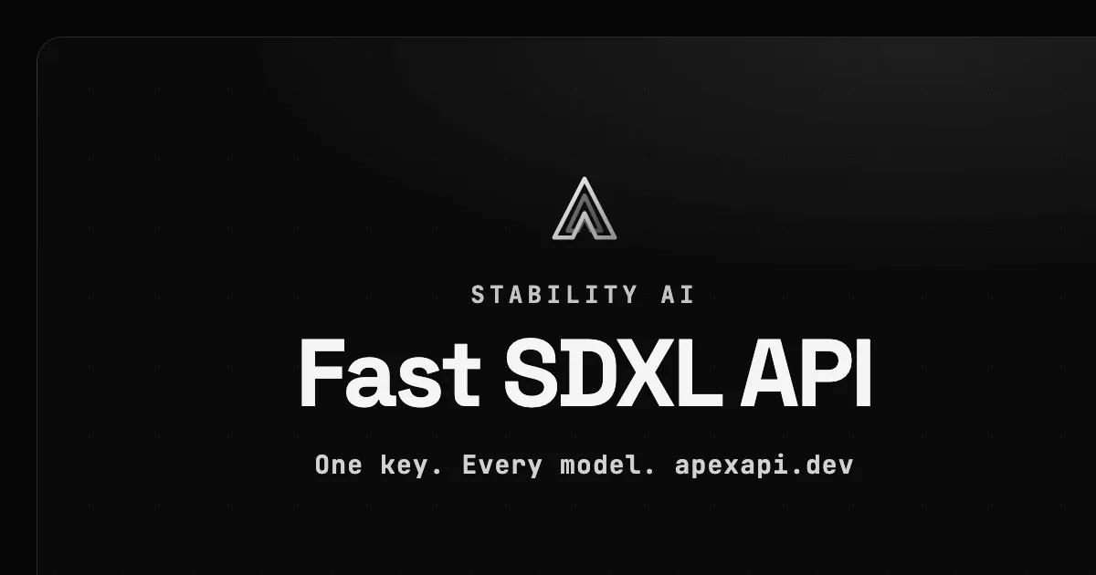 Fast SDXL API on ApexApi